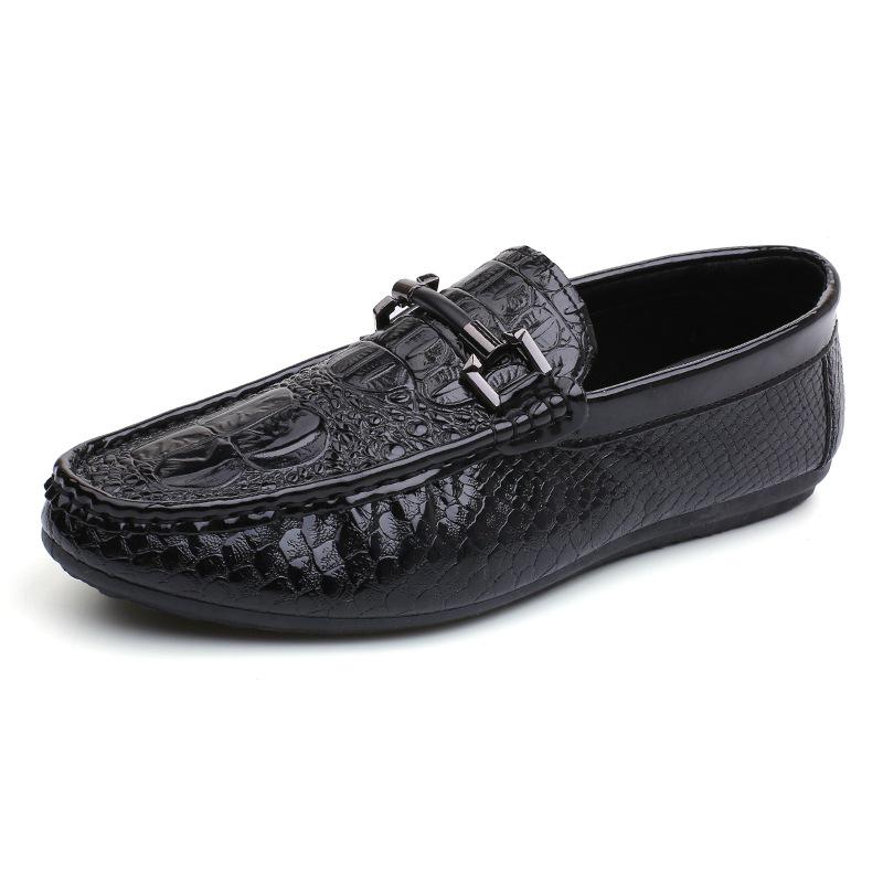 Men's Crocodile Pattern Moccasins - Trendy Korean Casual & British Driving Shoes