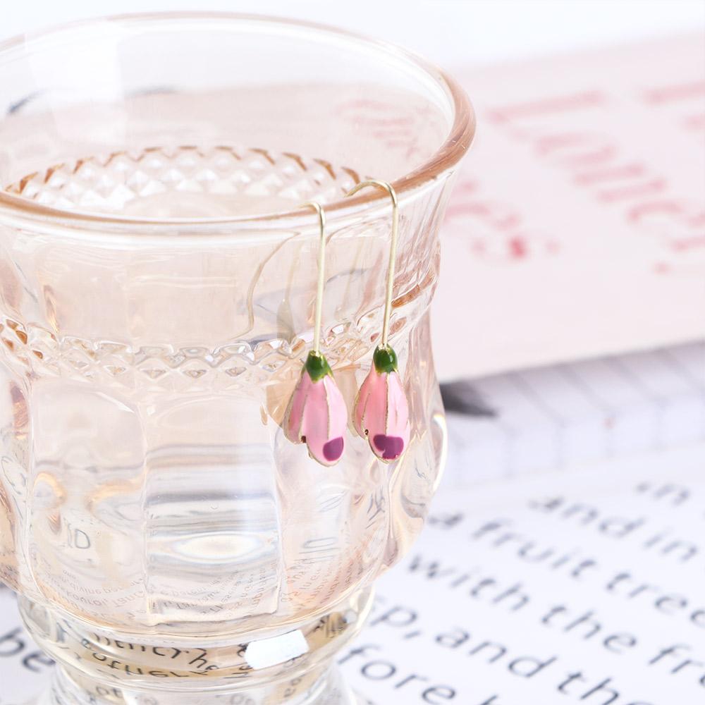 Dangle Wedding Ear Jewelry Tulip Earrings Women's Earrings Long Hook Earrings Korean Style Earrings