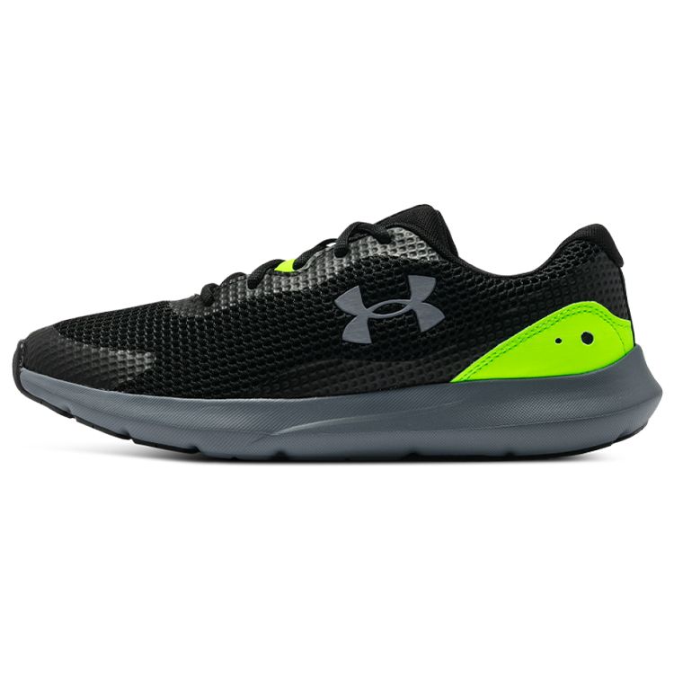 Under Armour Surge 3 Men s Black Green Running Shoes 3024883-003 44.5