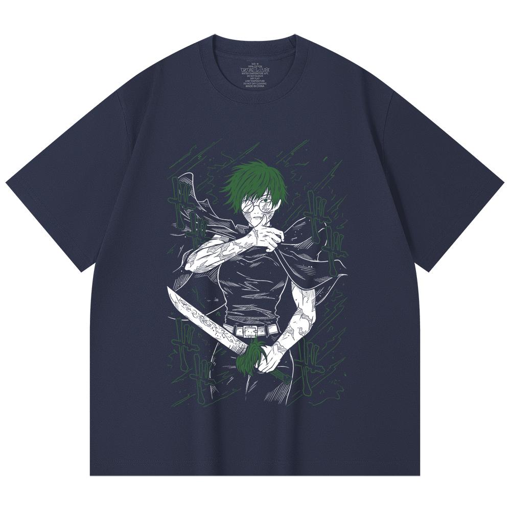 230 Gsm 100% Cotton Jujutsu Kaisen V10 Maki Print Unisex Heavy Cotton T Shirt