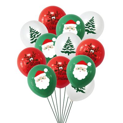 Christmas Holiday Balloon Shopping Mall Home Hotel Decoration Latex Balloon Set Santa Claus Christmas Tree Printed Balloon