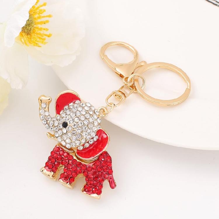 4X Delicate Big Ear Elephant Keyrings Stylish Handbag Charm Decorative Key Rings Modern Bag Charm for Women and Ladies