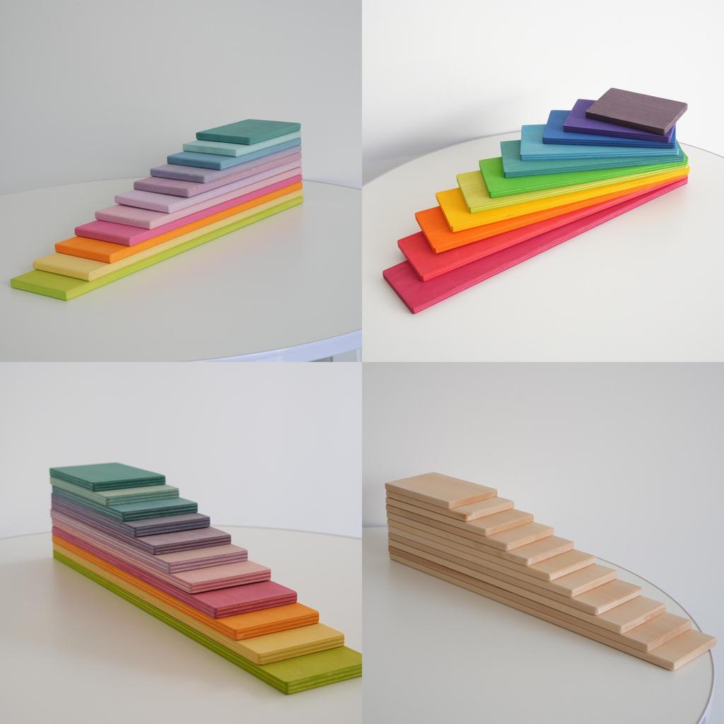 Wooden Rainbow Stacking Blocks For Early Education And Toddler Development