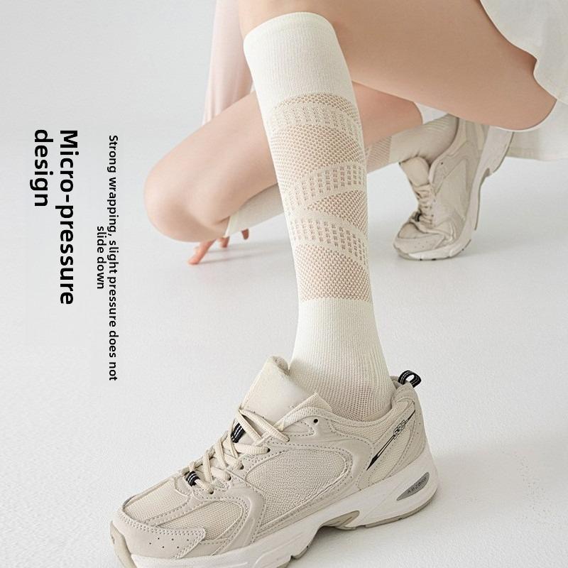 Sports Pressure Short Socks for Women - Summer Lightweight Tennis Socks for Badminton, Fitness, Running, Rope Skipping, Yoga - Long Tube Socks