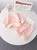 Children's Warm Striped High-Waist Underwear Set for Spring and Autumn - Plus Velvet for Babies, Toddlers, and Kids