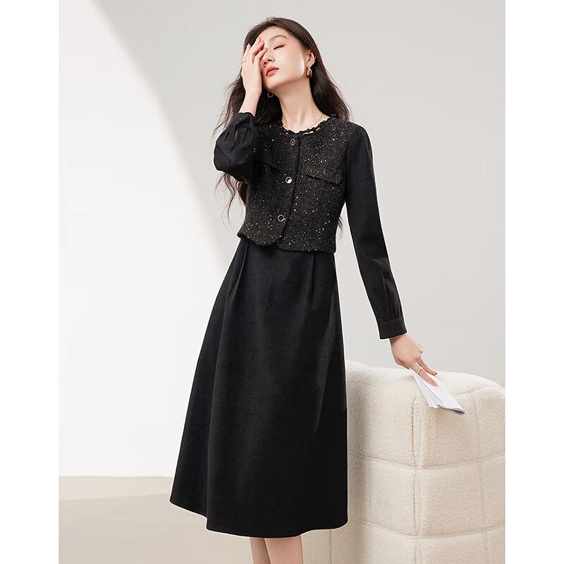 Si Shui Nian Hua Damen Elegantes Midikleid im Stil kleiner Duft