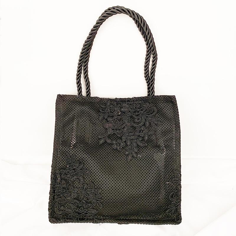 

Вышитая пустая матовая шелковая соломенная сумка ручной работы для путешествий, отпуска, пляжа, пляжная сумка, кружевная сумка