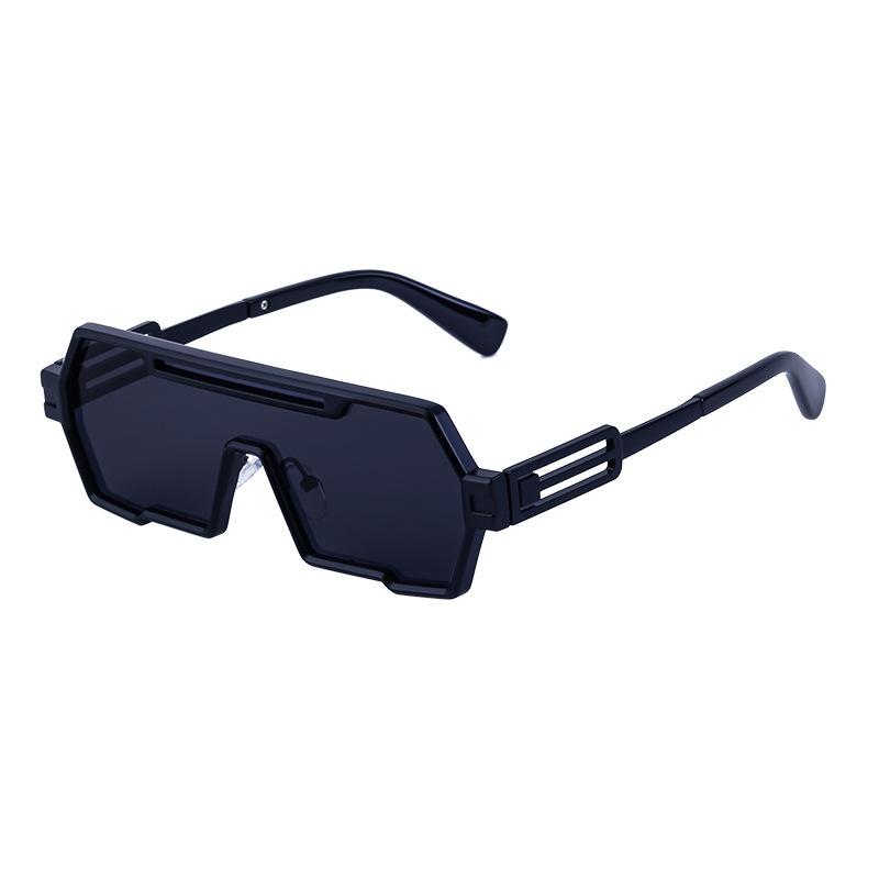White Double Bridge Square Aviator Sunglasses Unisex Gradient Gray Lens UV400 Large Frame Fashion Outdoor Driving Shades