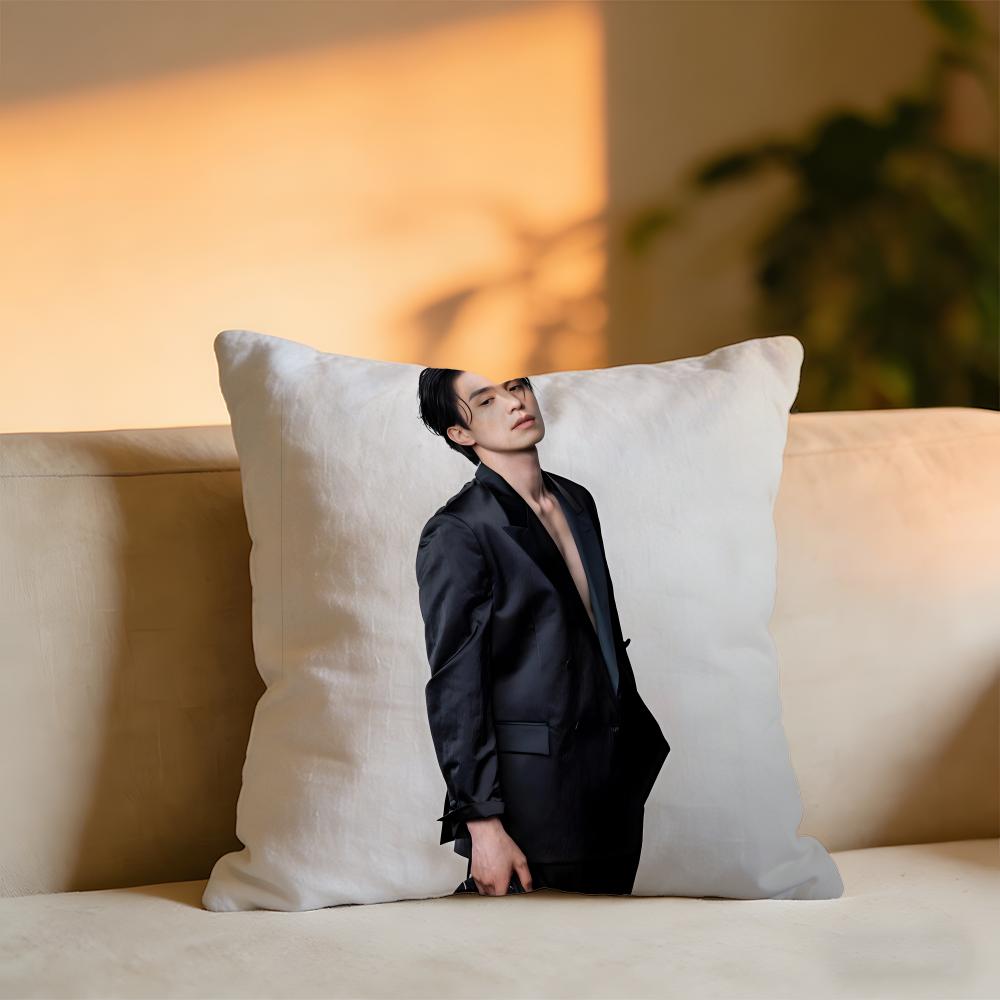 Lee Dongwook Cushion Cover Cozy Velvet Throw PillowSoft Warm Cushion For Sofa Bed
