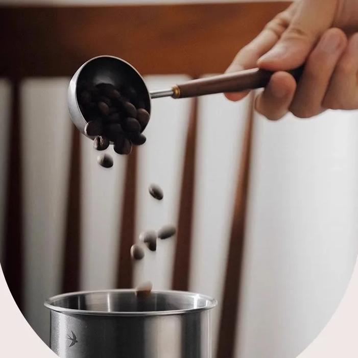 Wooden Handle Stainless Steel Coffee Scoop Tablespoon Measuring Spoon Wood Long Handle Coffee Spoons