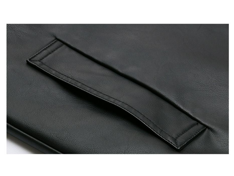 Veste Manteau Mi-long Petit en Cuir PU Rétro Mode Automne 2024 pour Femme