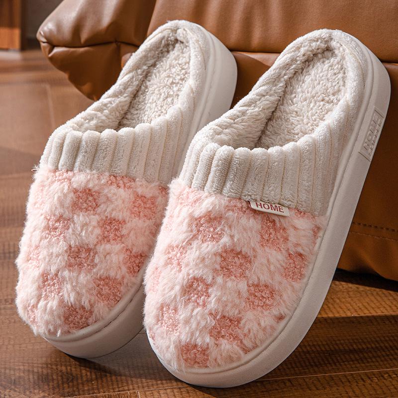 Women's Non-Slip Plush Cotton Slippers for All Seasons