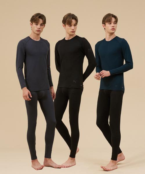 

[Puma] Men s Embossed Fleece Warm Panel Warmwear Set (3-Piece) PMMYWEO11/00 [Shipped from Korea] 100% Authentic 95