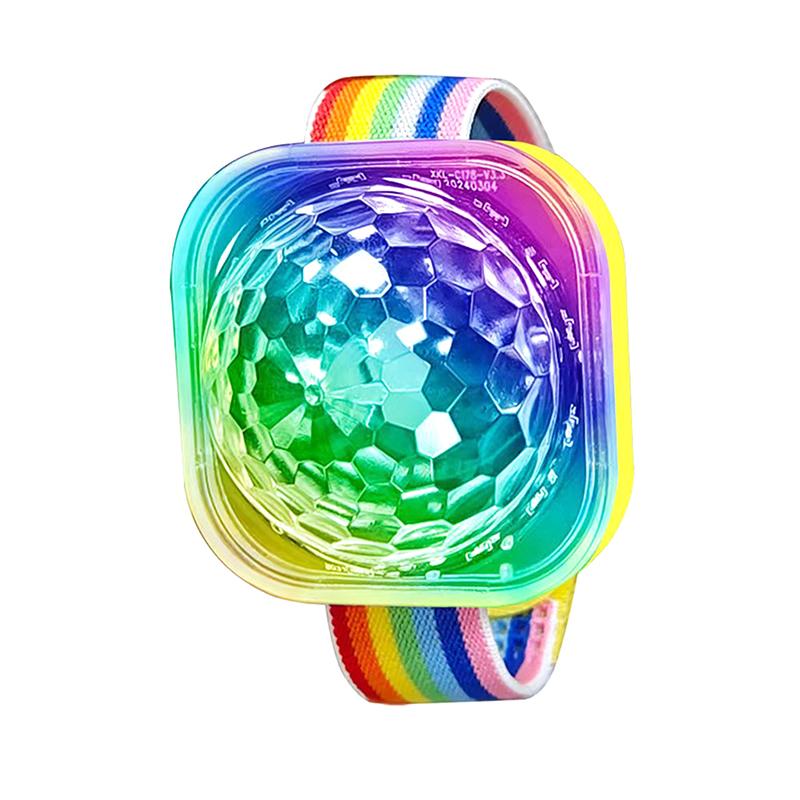 

Ночник Светодиодные Диско Сценические Огни Наручные Часы на Присоске Звуковое Управление Атмосферная Ночная Лампа Для KTV Вечеринки Бара жёлтый