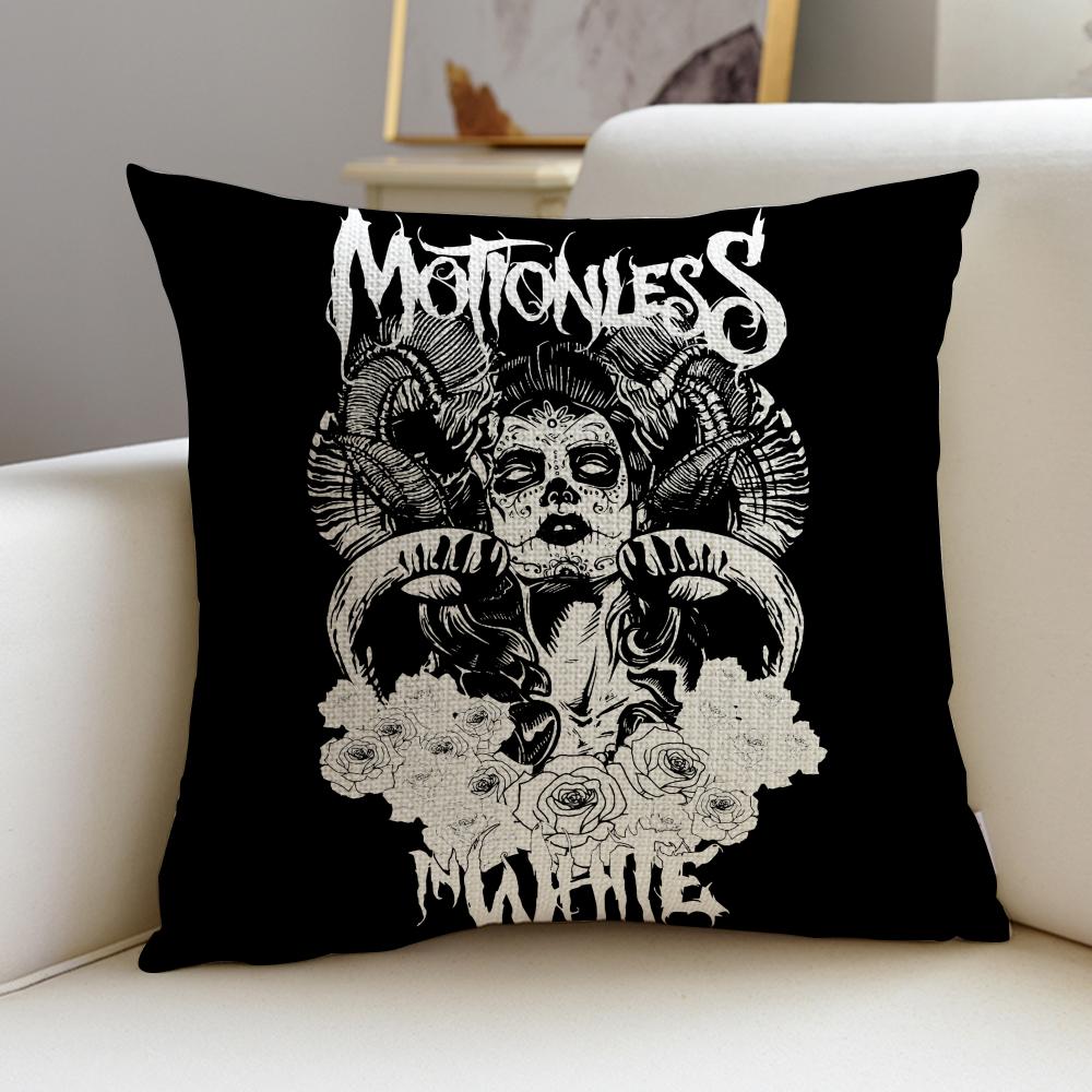 Gothic MMotionless In WhiteS Cushion Cover Breathable and skinfriendly linen pillowcase square removable and washable cushion