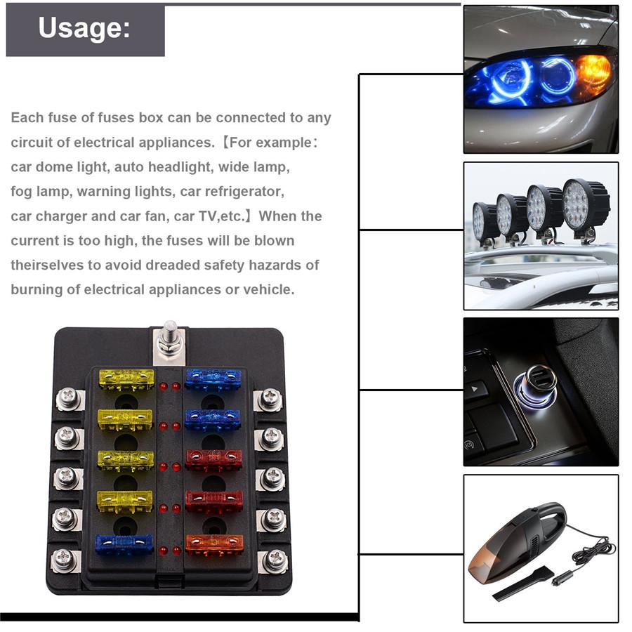 10 Way Fuse Box With Accessories