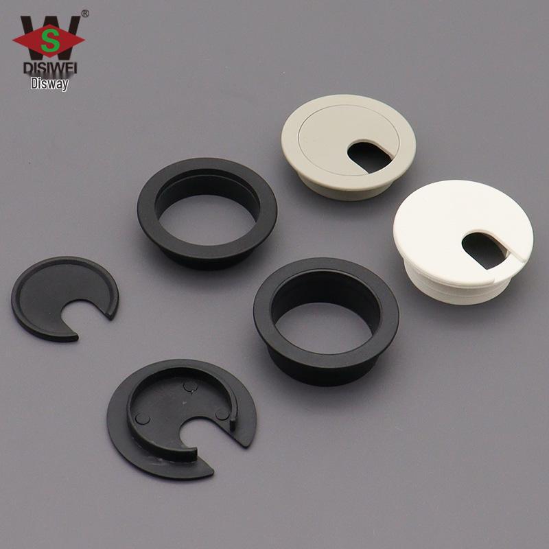 Diswei Desktop Cable Organizer Box, Round Plastic Wire Grommet for Office and Home Desk Management