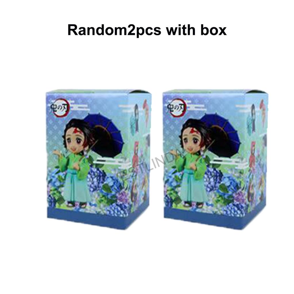1/12PCS Ghost Slayer Blade Plum Rain Series Blind Box PVC Cute Humanoid Doll Anime Peripheral Collection Model Blind Box Gifts