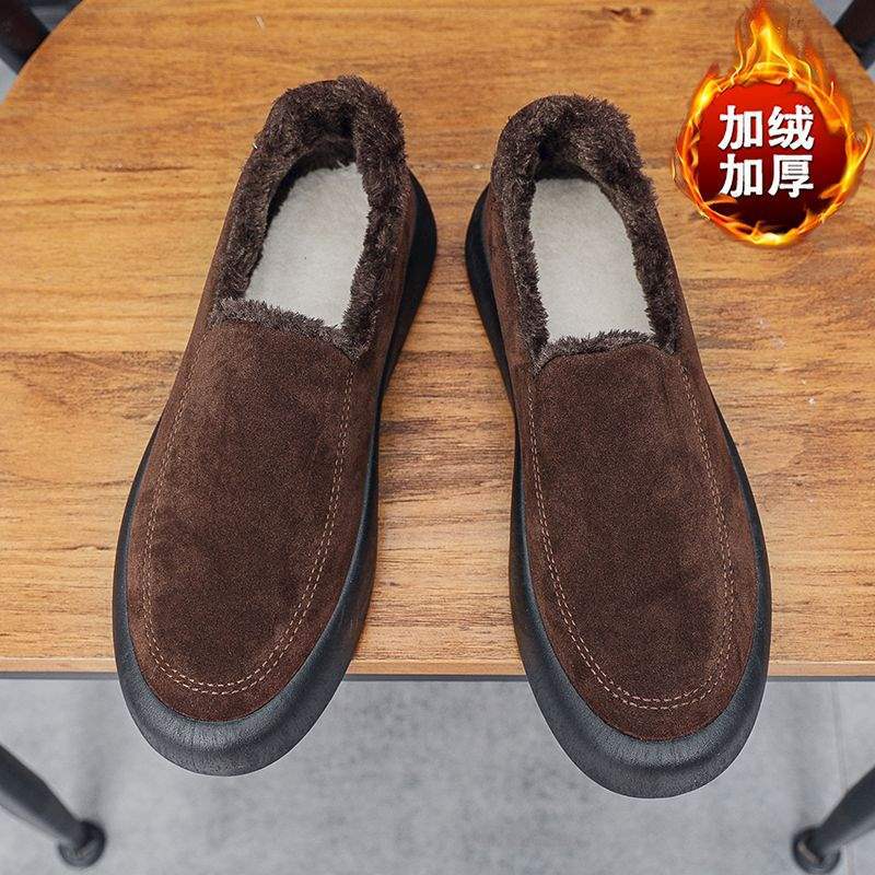 Men's Shoes 2025 Winter New Velvet Thickened Warm Men's Pedal Old North Work Leisure Sports Cotton Shoes
