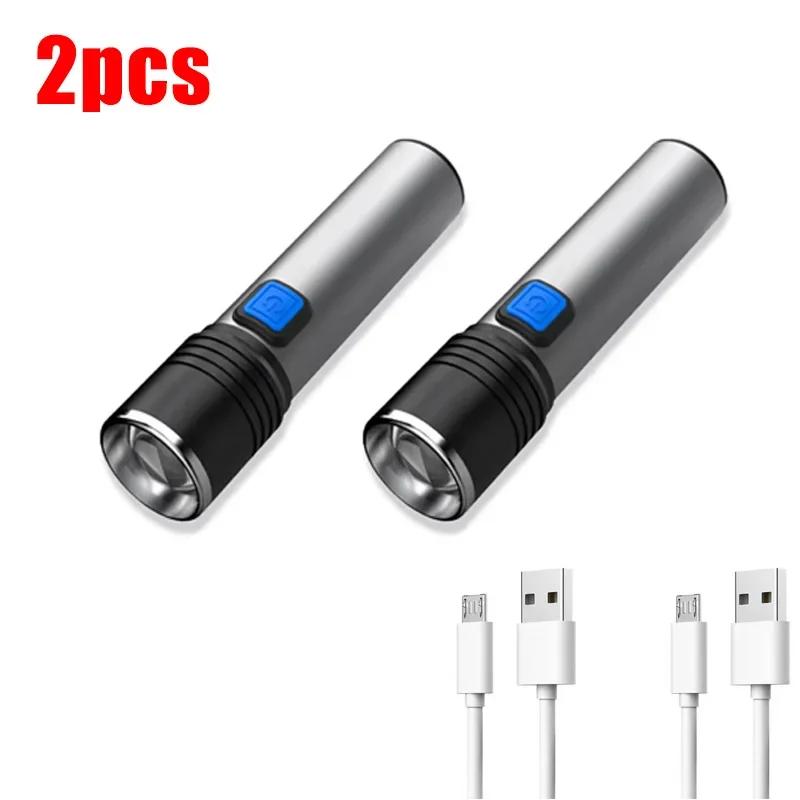 Mini Portable 365nm UV Flashlight Zoomable Ultraviolet Torch USB Rechargable For Pet Bacterium Detection Waterproof Black Light