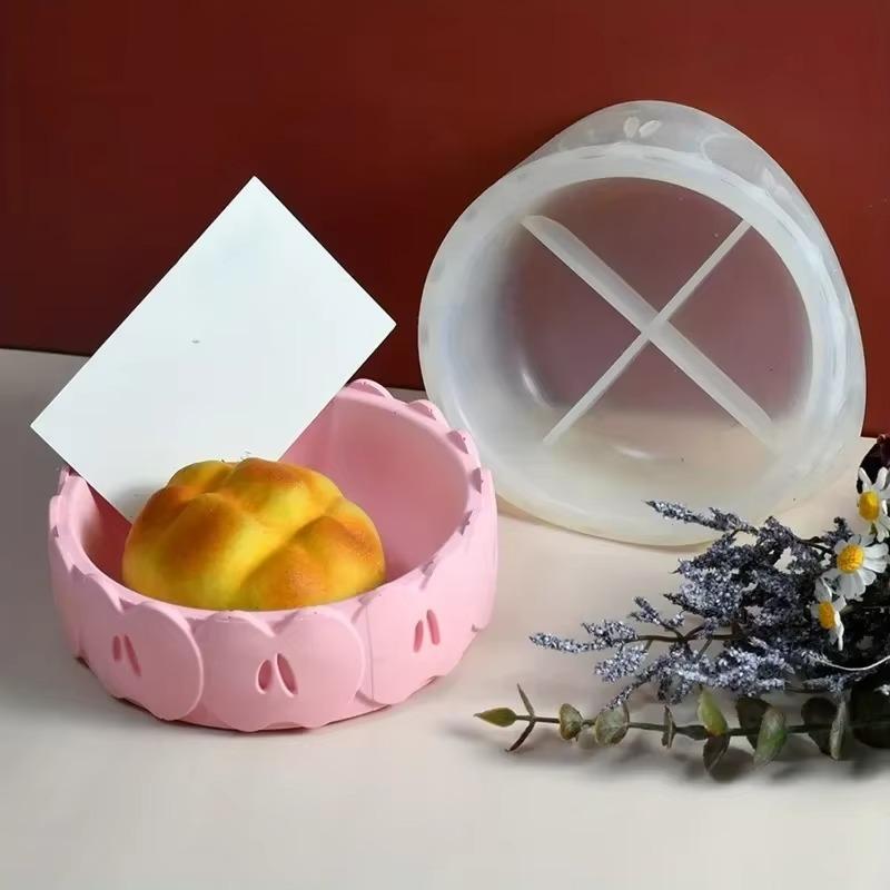 Creative Apple Storage Tray Silicone Mold Gypsum Pendant Apple Jewelry Storage Box Molds Ins Style Baking Dessert Tray Mould