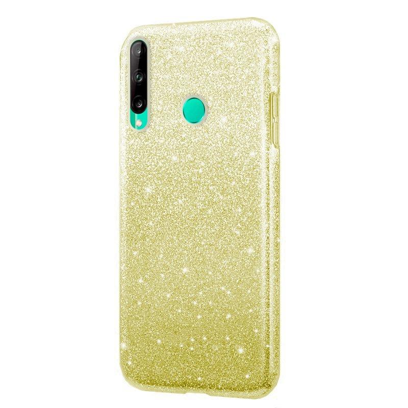 Huawei P40 Lite E Case, Glitter Case, Gold