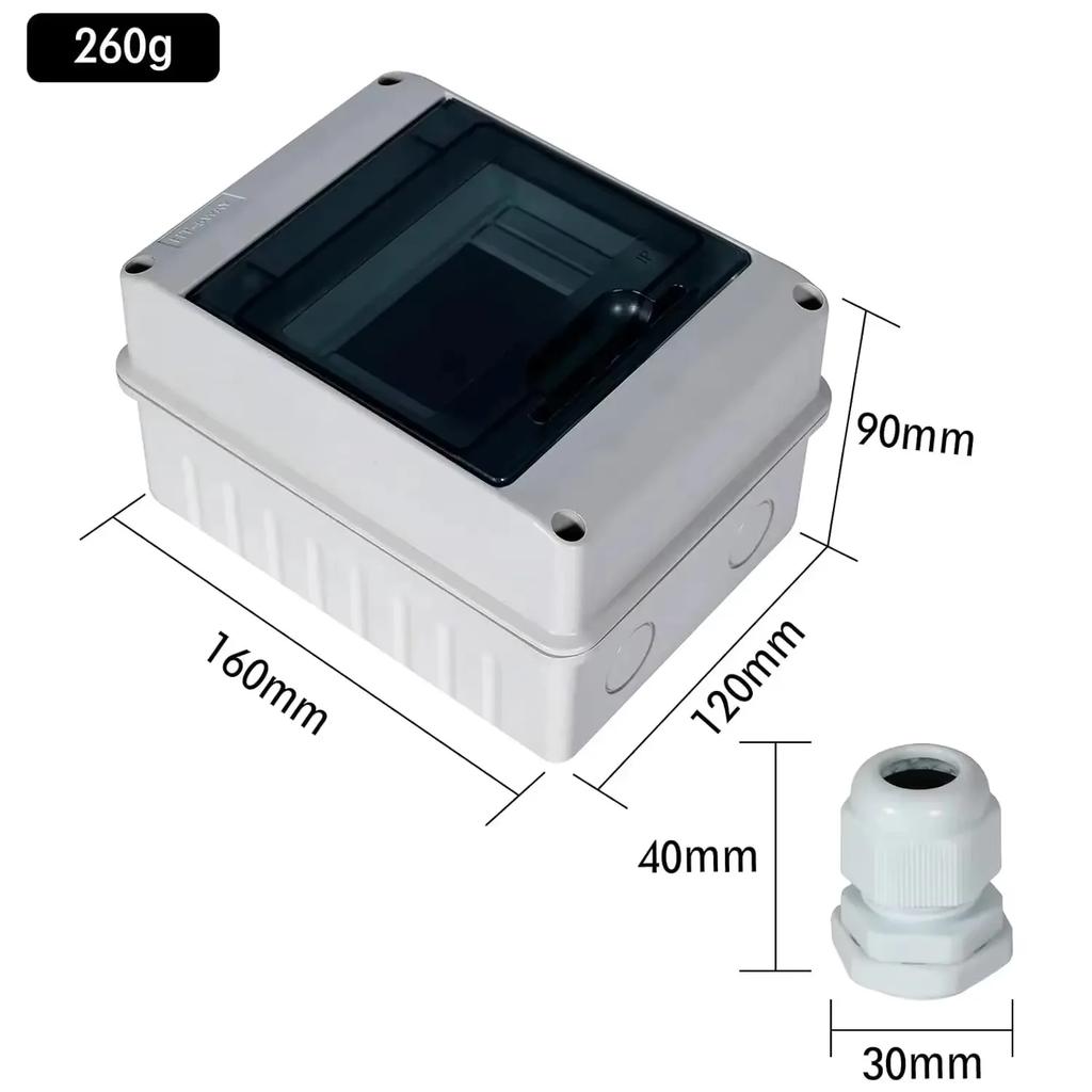 Distribution Box HT Series Junction Box 5/8WAY PC Plastic IP65 Waterproof Fuse Boxes with Terminal DIN Rail for Outdoor Garden