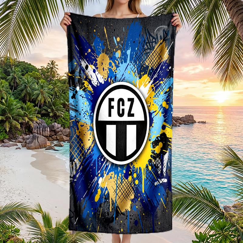 Telo Mare Asciugatura Rapida Stampa FC Zürich Microfibra Assorbente Portatile da Viaggio Asciugamano per Nuoto