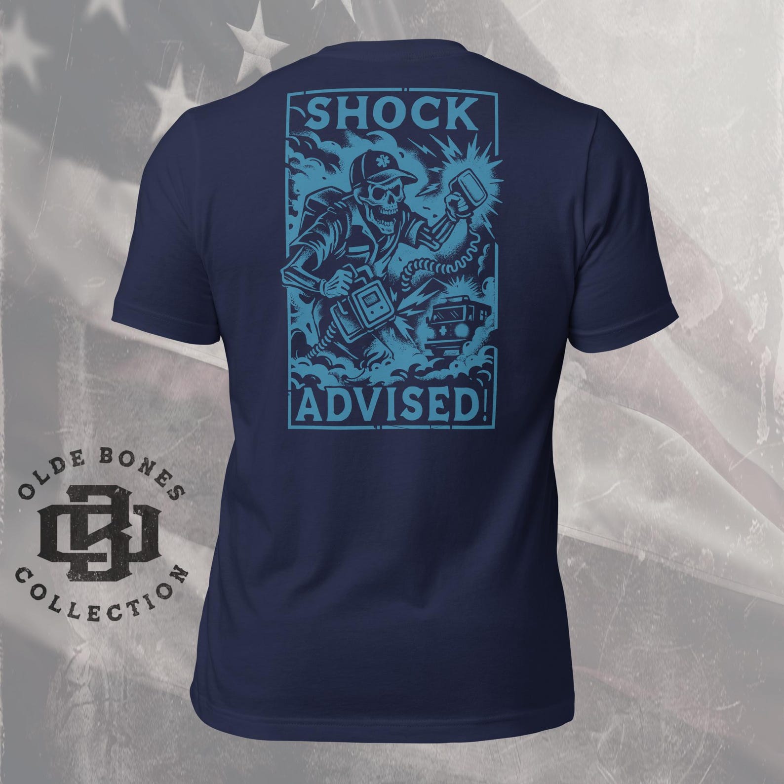 Shock Advised Blue Shirt, EMT T-Shirt, Paramedic T-Shirt, Medical Shirt M
