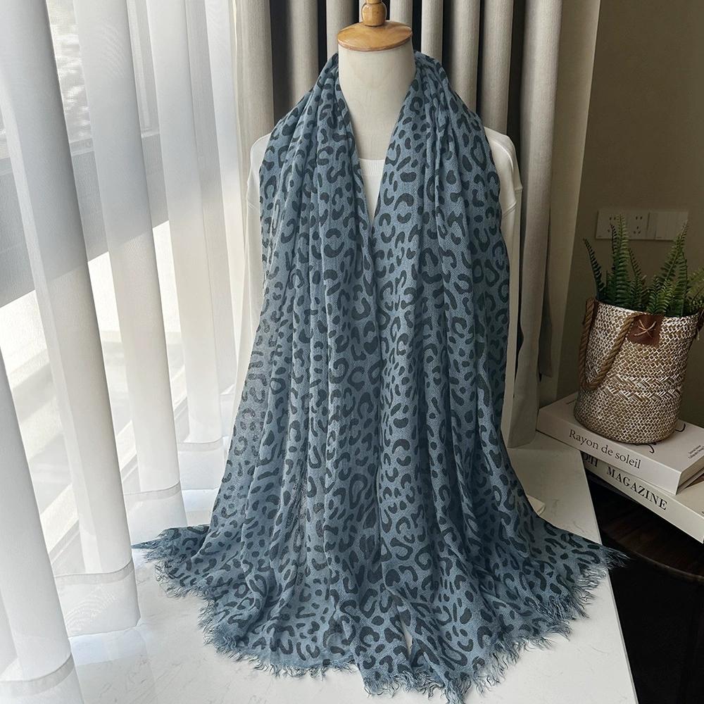 

Осенний шерстяной шарф для женщин Роскошные европейские шали и шарфы с леопардовым принтом 190x90см 90x190cm