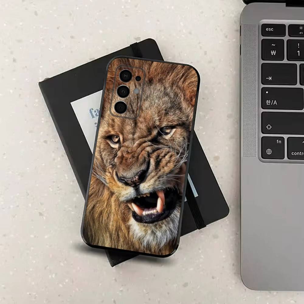 Animal Cover Tiger Lion Phone Case For Samsung Galaxy A73,31,8,9,53,32,72,41,J7,52,71,22,Note Soft Black Silicone Cover