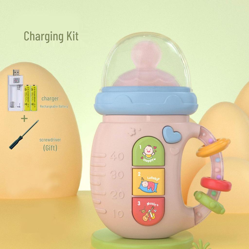 Newborn Baby Toys: Light & Music Electric Pacifier, Rattle, Bilingual Early Education Phone (0-1 Year)