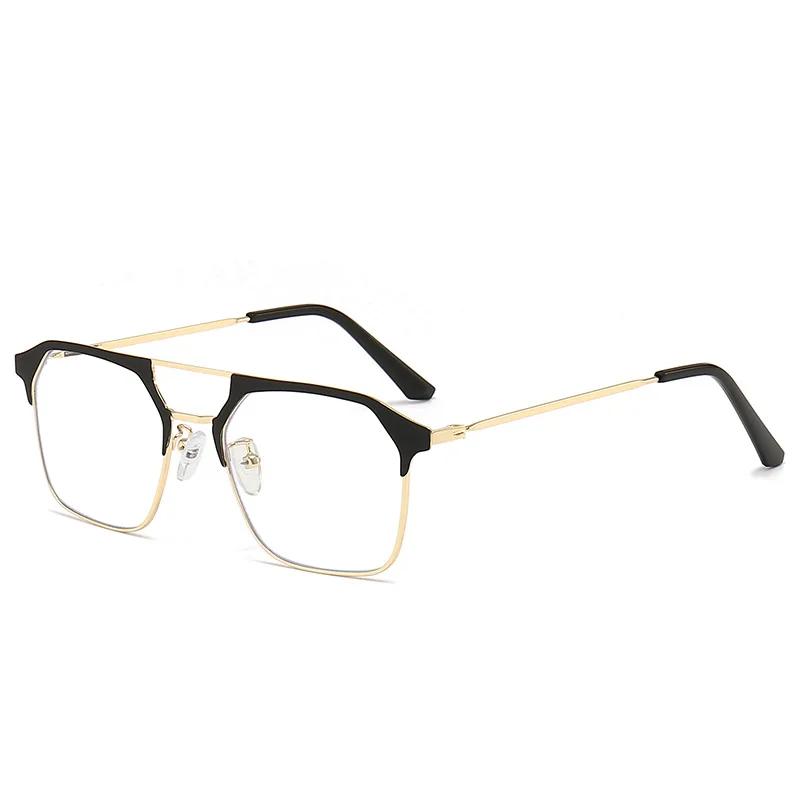 Anti-Blue Light Glasses Stylish Retro Black Frame Men's Prescription Glasses Clear Lens 0~-400°