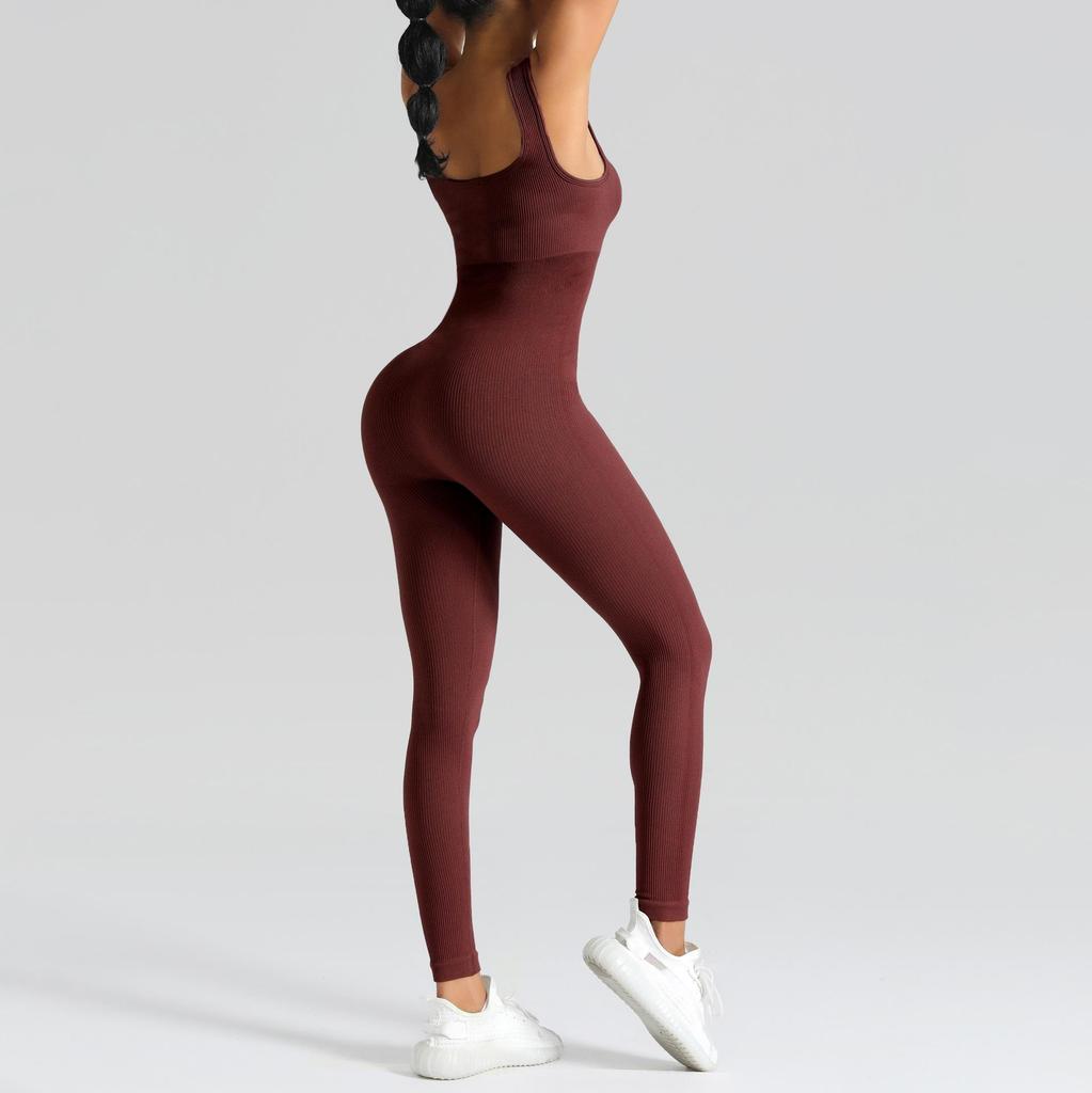 Seamless Outdoor Knit Yoga Jumpsuit - One-Piece Sport & Fitness Wear