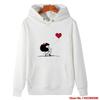Cartoon-balloon Men Hoodie Sweet Girl Character Print, Heart Balloon Art Graphic, Warm Pullover Sweatshirt for Street Casual Outfits