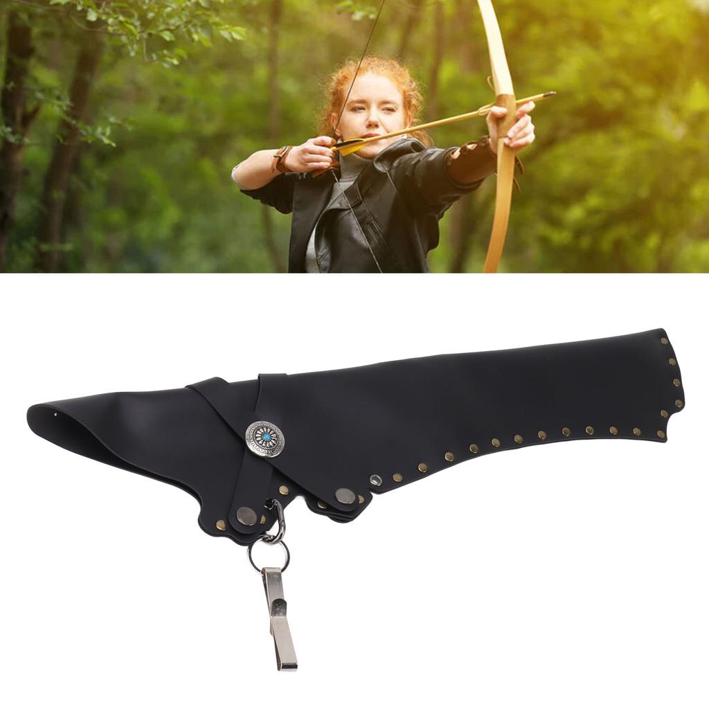 Archery   Quiver PU Leather Vintage Lightweight   Holder Bag with Metal Buckle for Outdoor Hunting Target Practicing