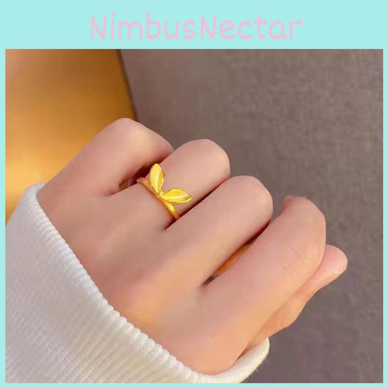 Style Ethnic Stylish Rabbit Ear Ring Premium Brass Gold Plated Fashion Accessory
