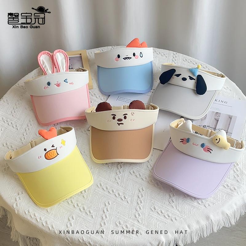 Kapelusz dziecięcy kreskówkowy uroczy przeciwsłoneczny daszek kapelusz z pustą górą dla chłopców i dziewczynek rekreacyjny podróżny z kaczym dziobem czapka baseballowa