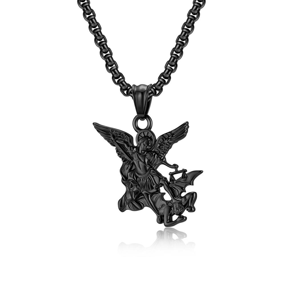 2026 Vintage St. Michael's Archangel Necklace Niche Personality Hipster Wear Accessories