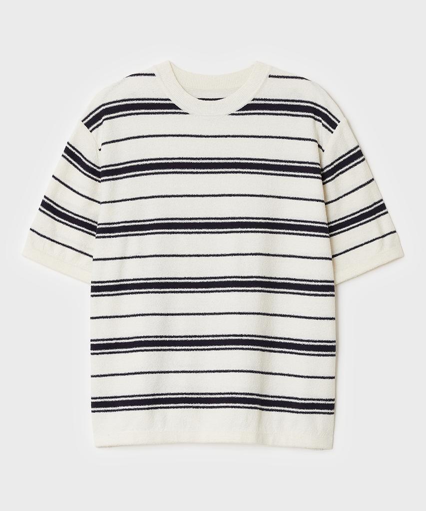 Bellie Multi-Stripe Short Sleeve Knit - Navy Stripe