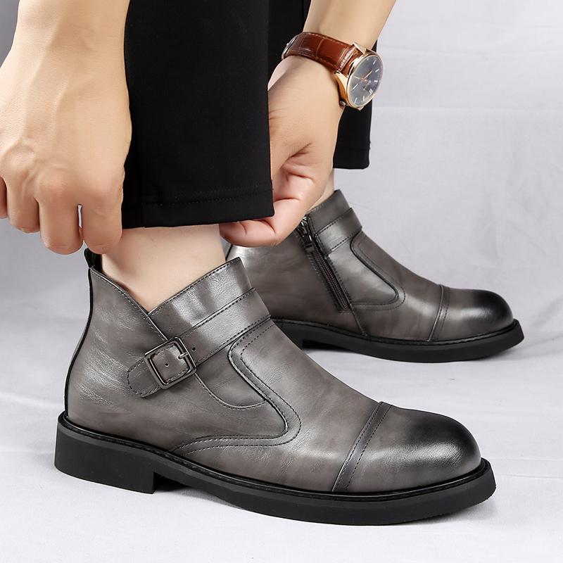 Mode Heißer Verkauf Herren Echtes Leder Handgefertigte Schuhe Chelsea Weich Rutschfeste Gummi Büro Slipper Mann Lässig Leder Business Weicher Schuh