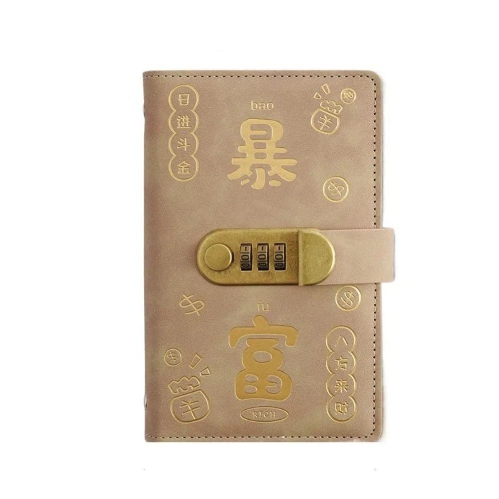 Portable Budget Binder with Lock PU Leather Planner Organizer Stainless Ring Binder