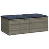 VidaXL Salon de jardin 2 pcs avec coussins gris résine tressée acacia, ensemble de canapés d'extérieur, salon de jardin 3328684