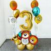 18 Pcs/set Jungle Animal Balloons Set Latex Balloon 32 Inch Gold Number Balloons Kids Birthday Party Decor