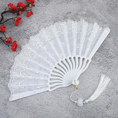 Little Flower Rose Folding Fan Ancient Style Held Dance Fans Party Wedding Prom Dancing Summer Fan Accessories