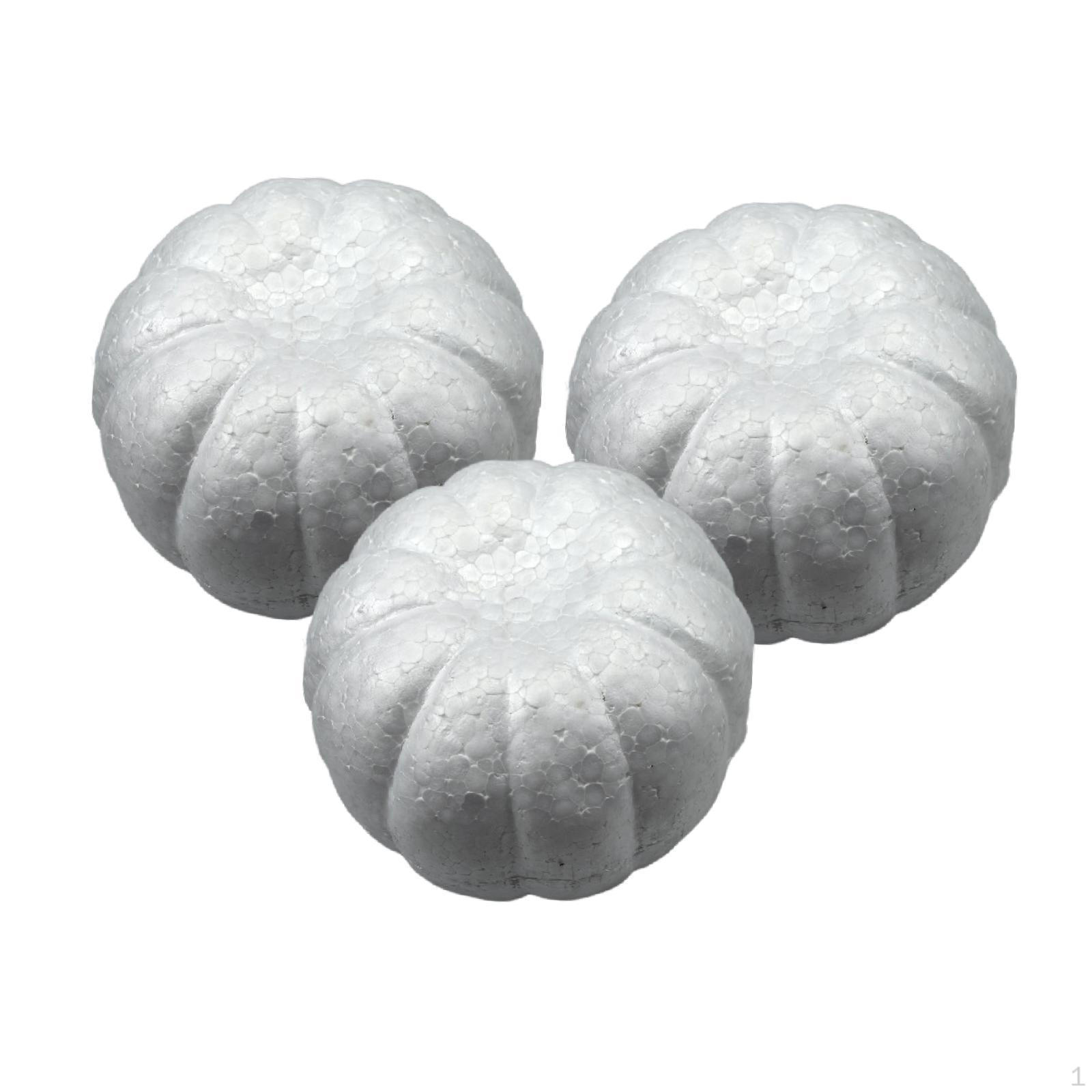 

3 Pieces Artificial Pumpkins Table Ornaments White Foam Autumn Decoration Handmade Craft Creative 16cm