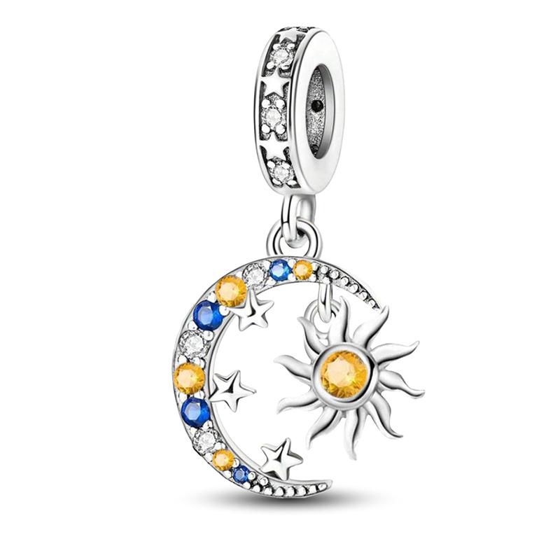 Copper Star Moon Ocean Series Turtle Sun Love Heart Pendant Charm Ball Suitable For Bracelets Diy Women'S Jewelry