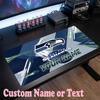 Seattle Seahawks Customized Name Text Mouse Pad, Large Desk Mouse Mat Personalized Home Office Present