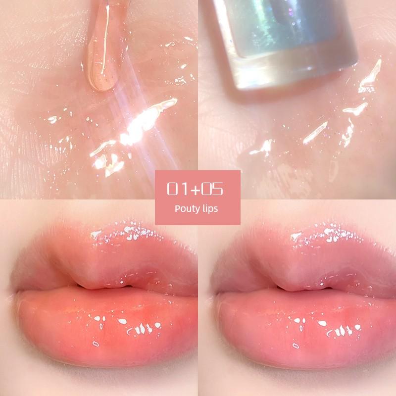 It's So Soft! Lip Oil Uuny Transparent Lip Gloss Lipstick for Women Moisturizing and Hydrating Mirror-Like Jelly Glass Lips