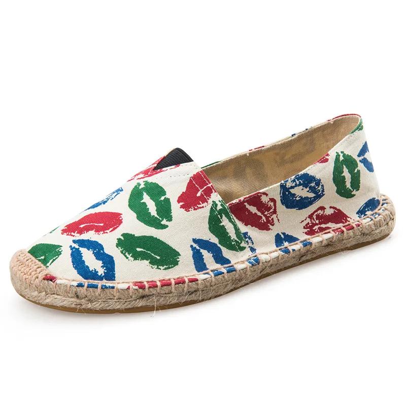 Pánské espadrilky, pánské patchworkové nazouvací letní boty, pánské mokasíny, prodyšné plátěné pánské boty, jutové zabalené dámské boty, unisex boty